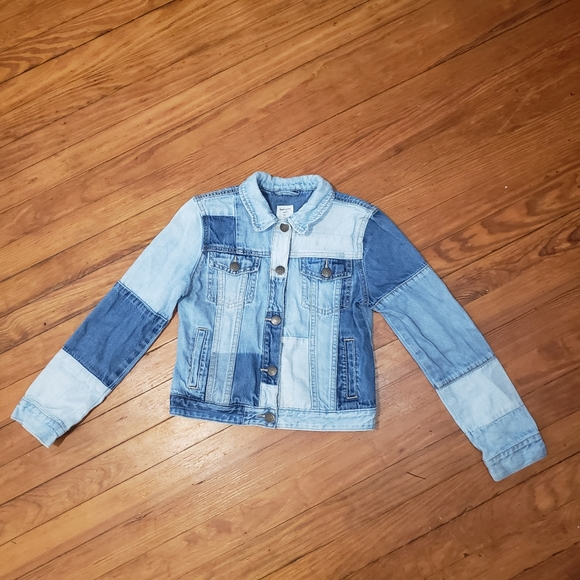 Gap Denim on Denim Patchwork Denim Jacket Button Up Little Kids L - Picture 2 of 11